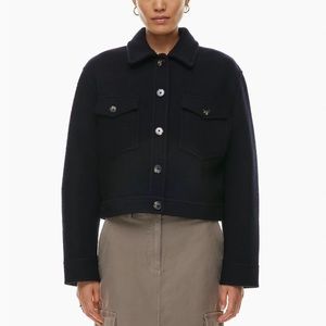 NWT - Aritzia Wilfred Autumn Cropped Shacket in Merino Wool - Black 2X